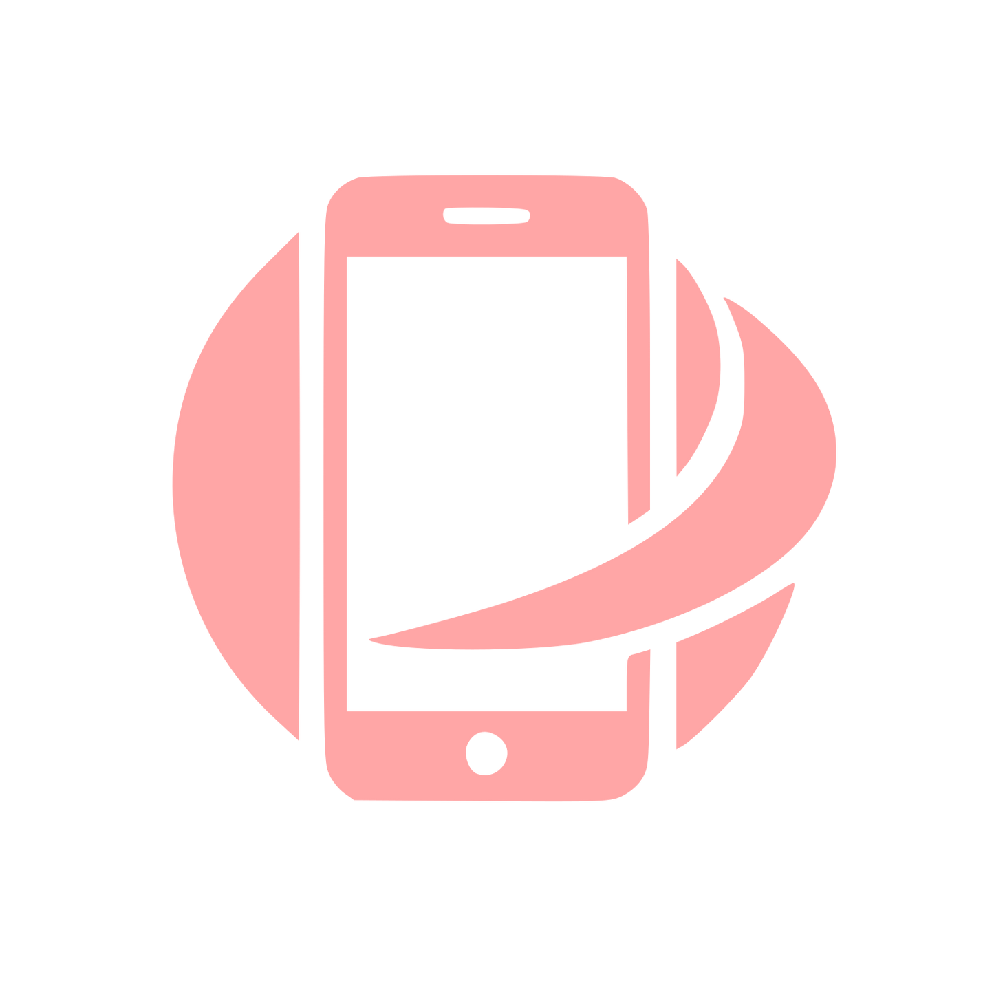 Smartphone Swoosh Circle Logo #ffa6a6