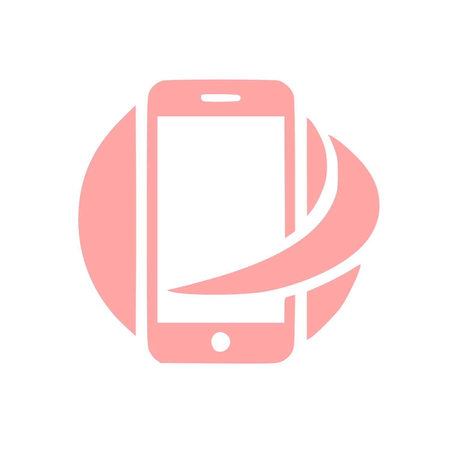 Smartphone Swoosh Circle Logo #ffa6a6
