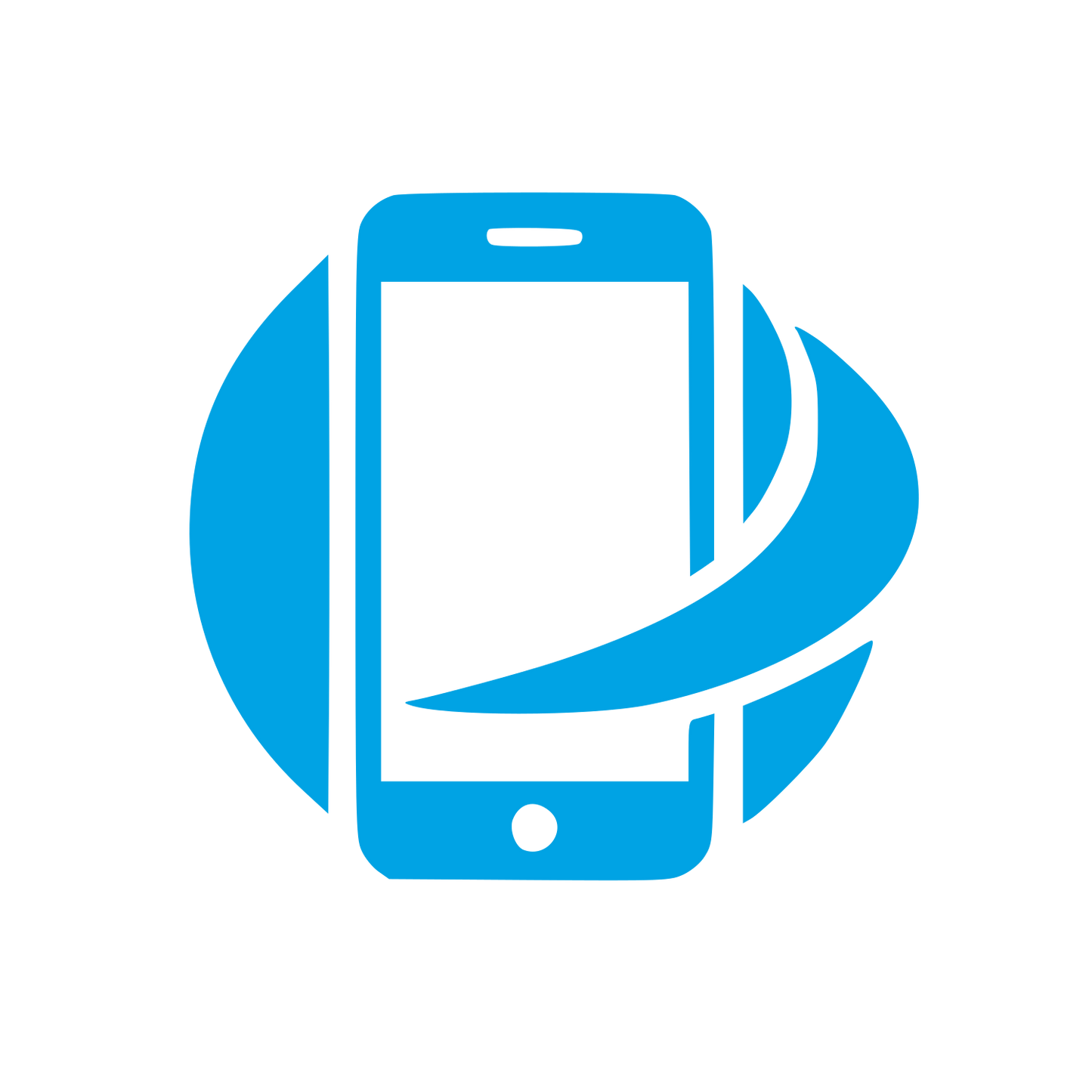 Smartphone Swoosh Circle Logo #00a3e4