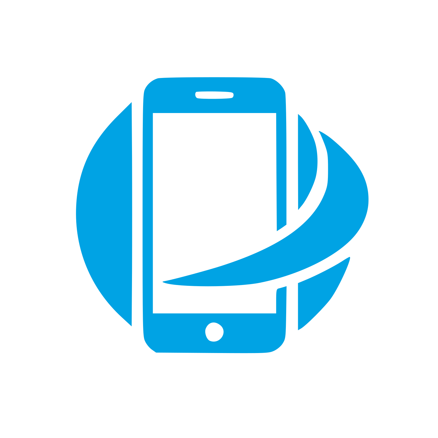 Smartphone Swoosh Circle Logo #00a3e4