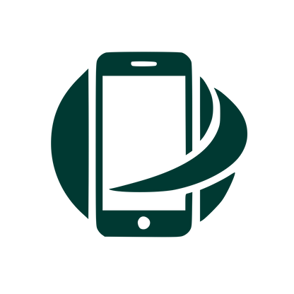 Smartphone Swoosh Circle Logo #003932