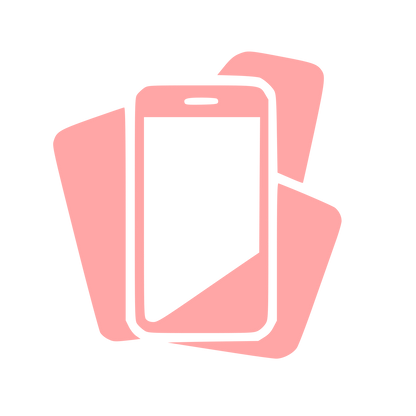 Stacked Phones Overlap Logo #ffa6a6