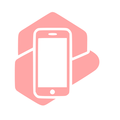 Smartphone Hexagon Overlap Logo #ffa6a6