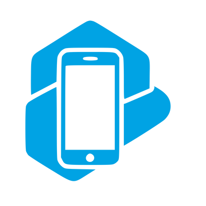 Smartphone Hexagon Overlap Logo #00a3e4