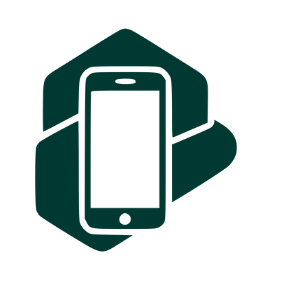 Smartphone Hexagon Overlap Logo #003932