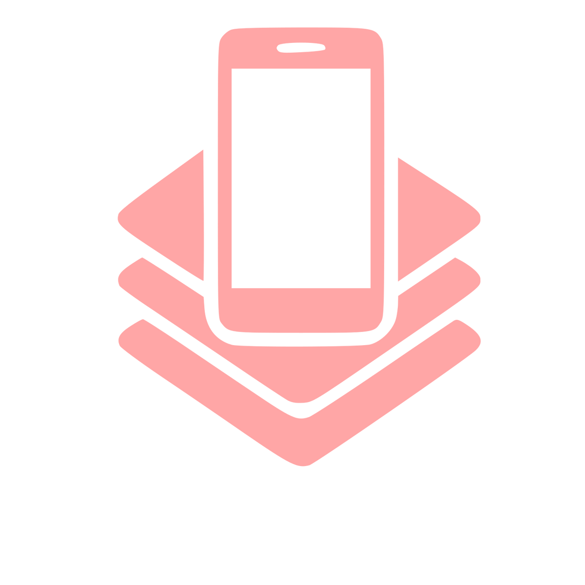 Smartphone Stacked Layers Logo #ffa6a6