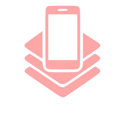 Smartphone Stacked Layers Logo #ffa6a6