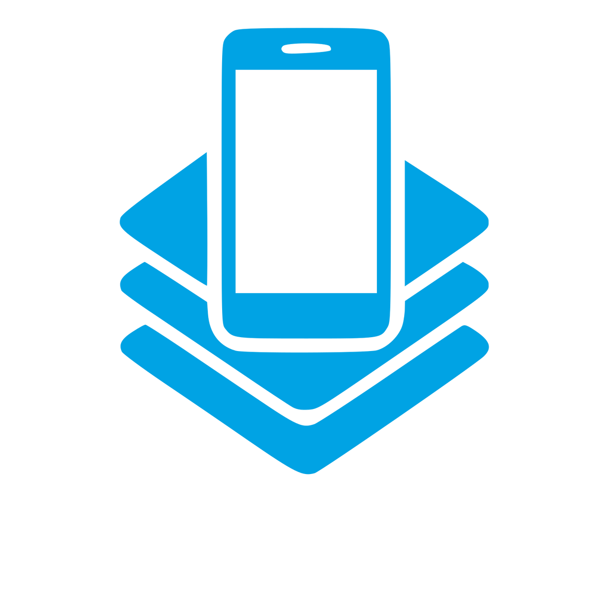 Smartphone Stacked Layers Logo #00a3e4
