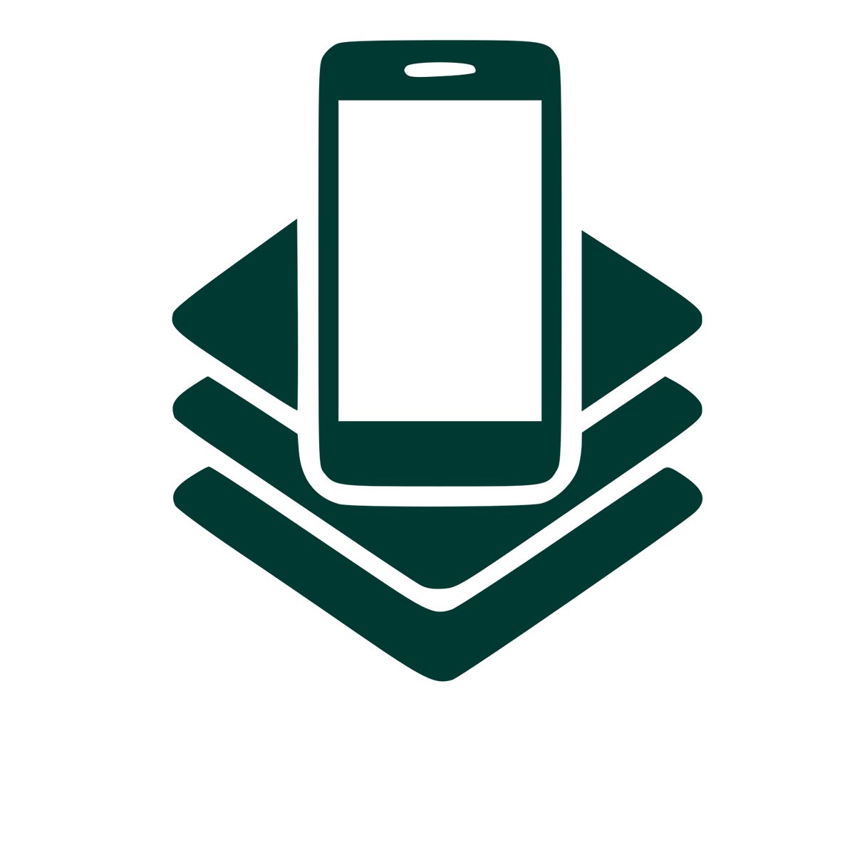 Smartphone Stacked Layers Logo #003932