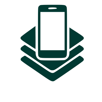Smartphone Stacked Layers Logo #003932