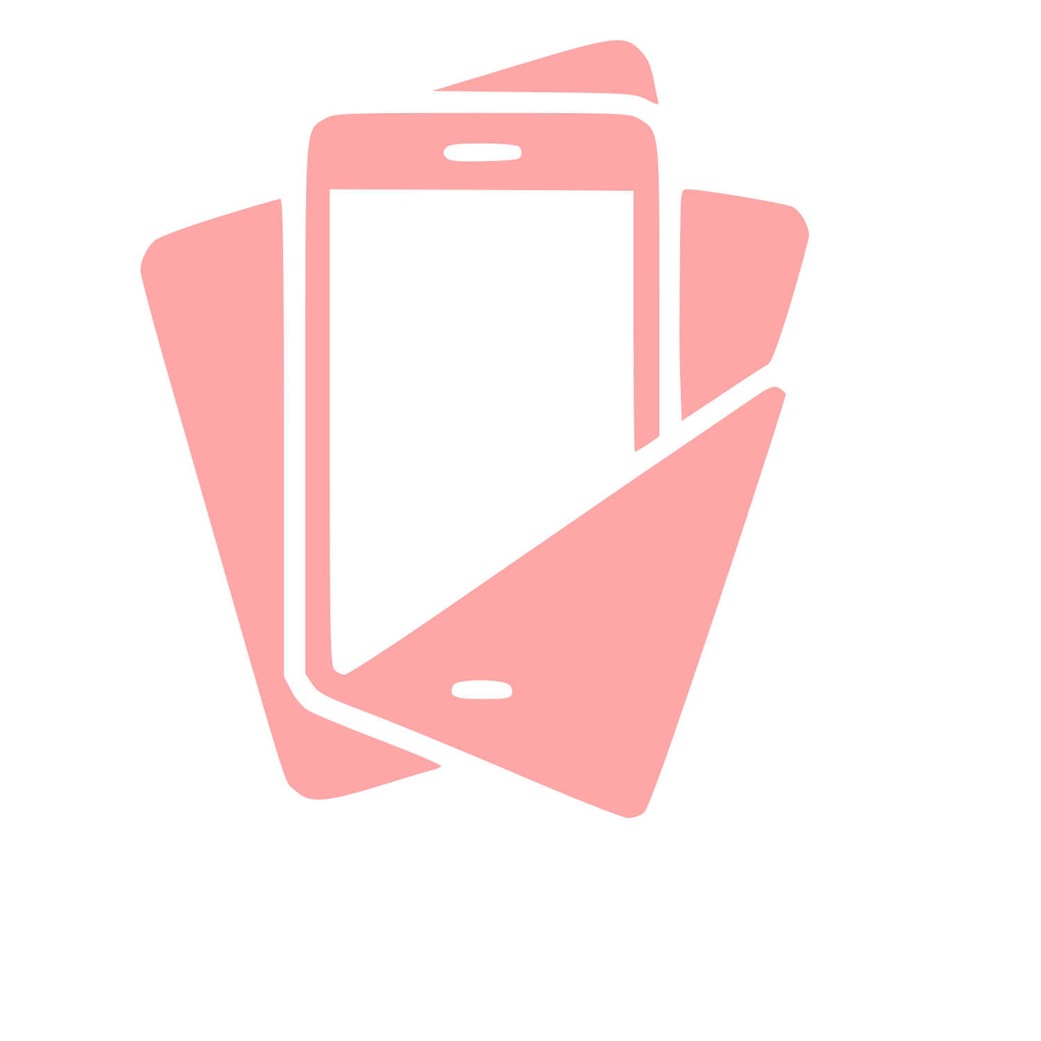 Layered Smartphones Stack Logo #ffa6a6