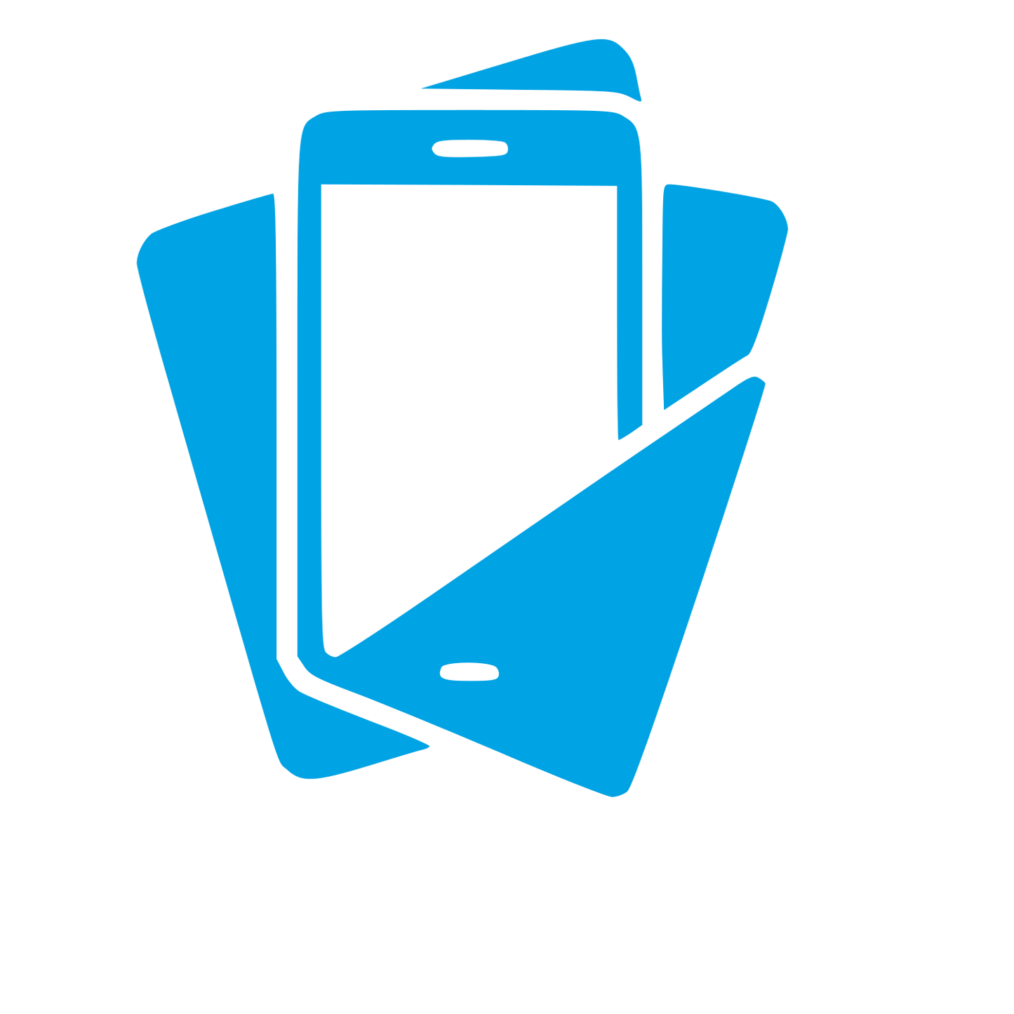 Layered Smartphones Stack Logo #00a3e4