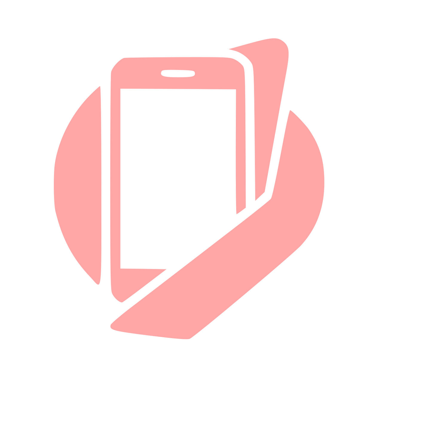 Smartphone Circle Overlap Logo #ffa6a6