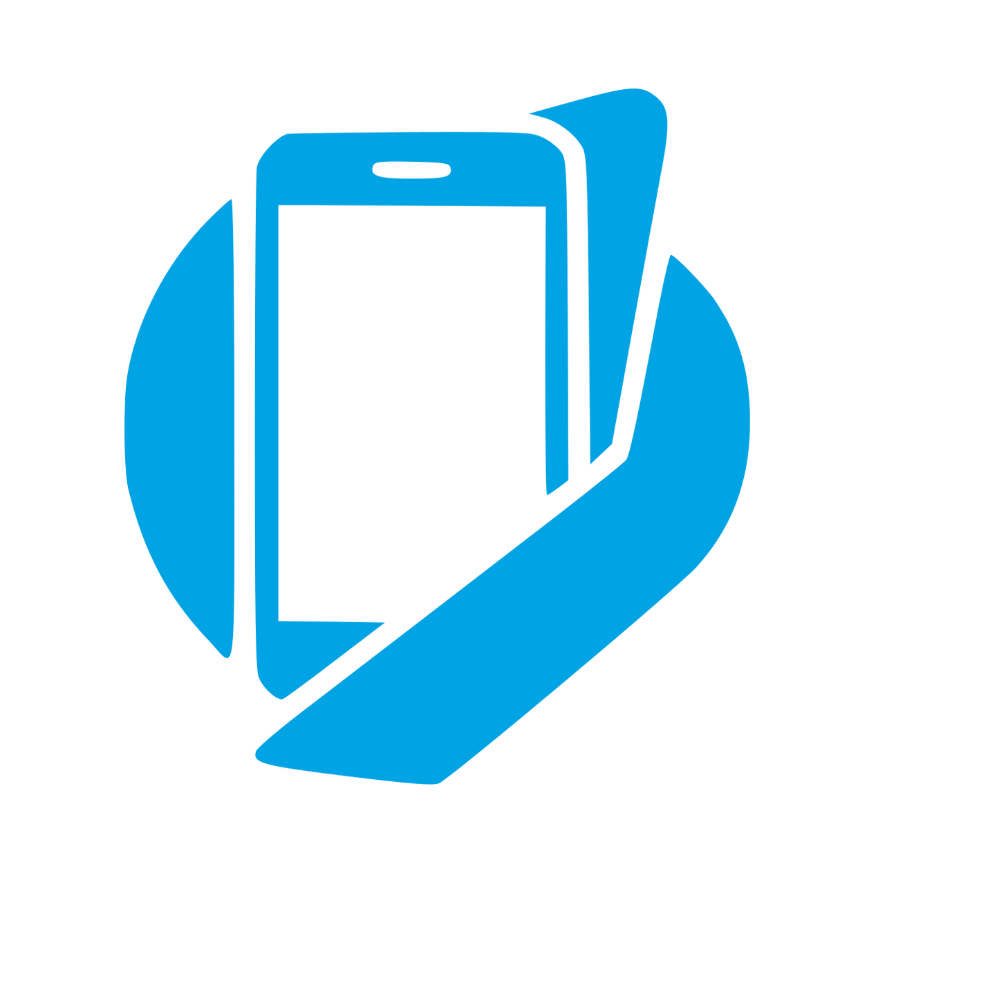 Smartphone Circle Overlap Logo #00a3e4