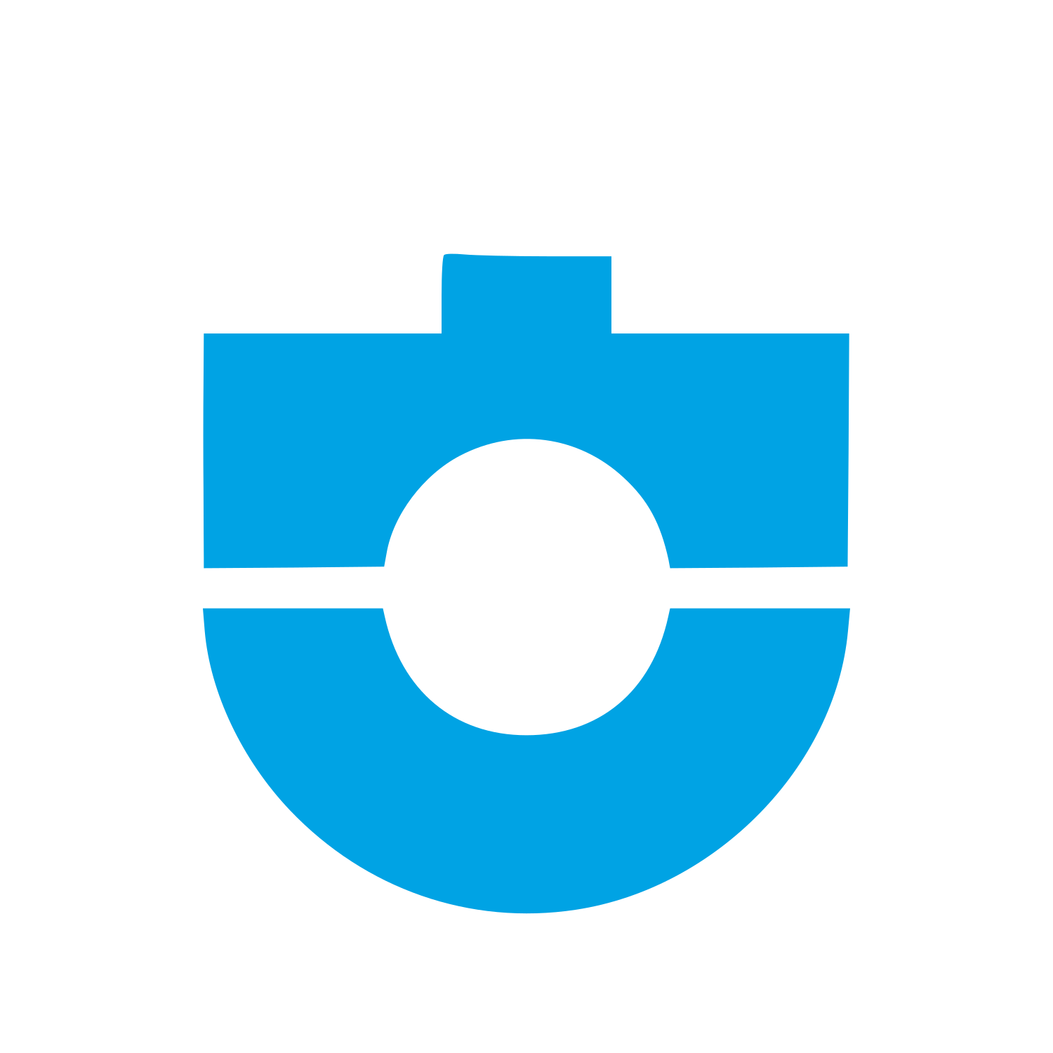 Modernist Camera Lens Logo #00a3e4