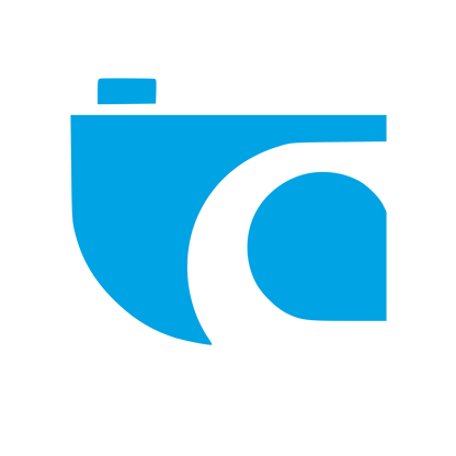 Modernist Minimal Camera Logo #00a3e4
