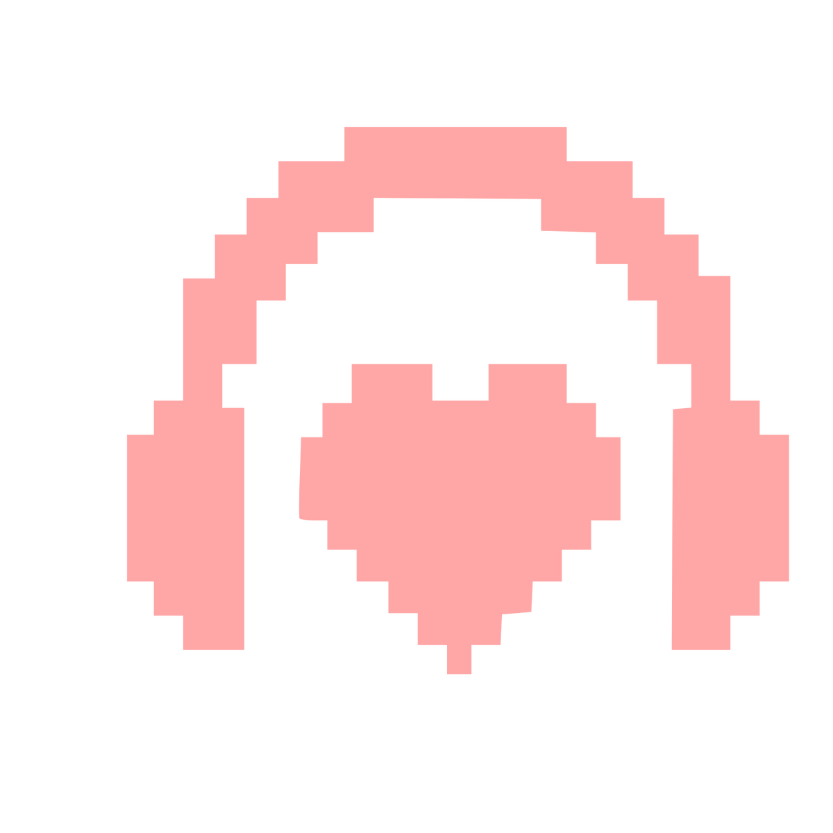 Pixel Headphones Heart Logo #ffa6a6