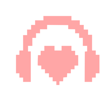 Pixel Headphones Heart Logo #ffa6a6
