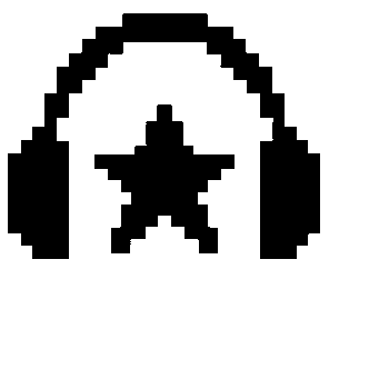 Pixel Headphones Star Logo