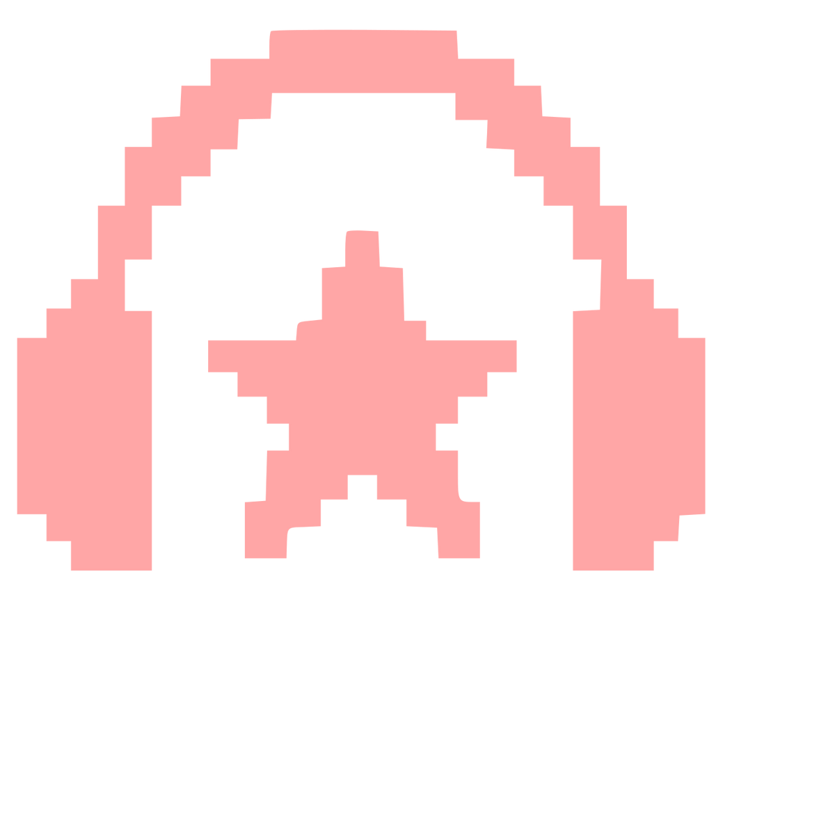 Pixel Headphones Star Logo #ffa6a6