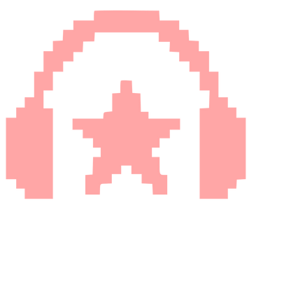 Pixel Headphones Star Logo #ffa6a6