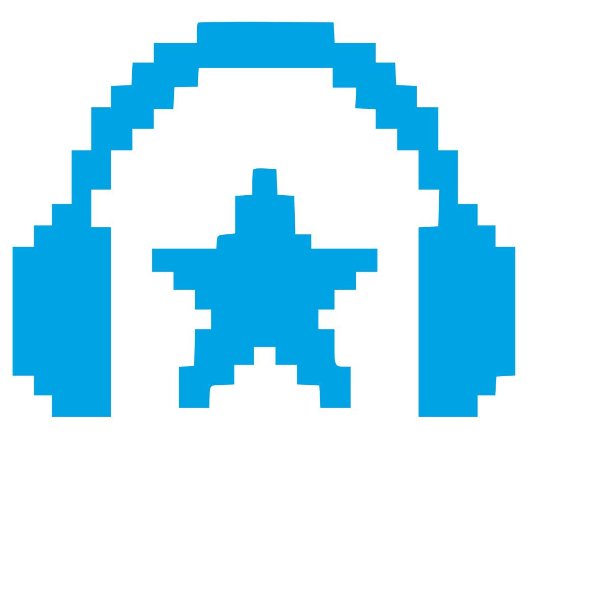 Pixel Headphones Star Logo #00a3e4