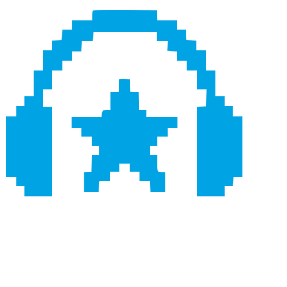 Pixel Headphones Star Logo #00a3e4