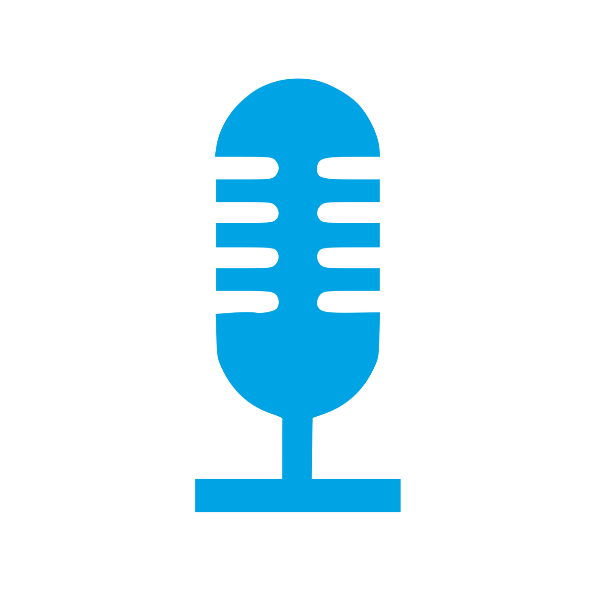 Retro Microphone Stand Logo #00a3e4
