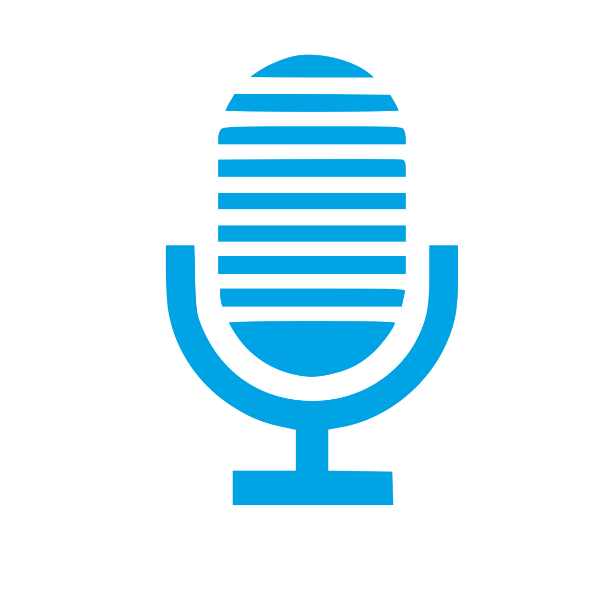 Striped Microphone Logo #00a3e4