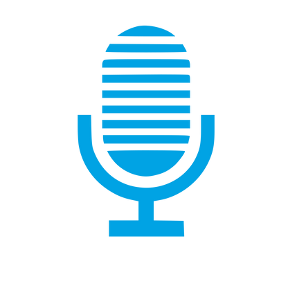 Striped Microphone Logo #00a3e4