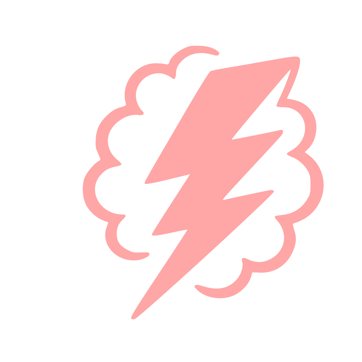Lightning Bolt Cloud Logo #ffa6a6