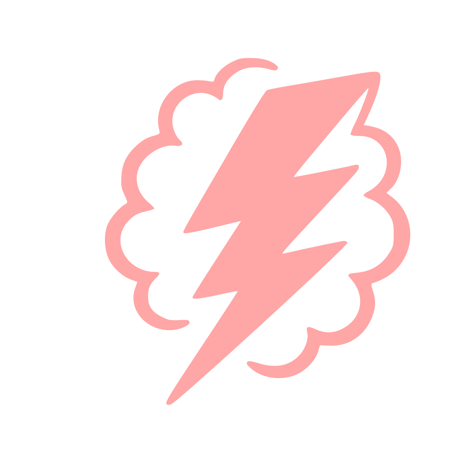 Lightning Bolt Cloud Logo #ffa6a6