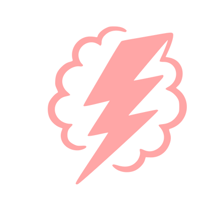Lightning Bolt Cloud Logo #ffa6a6