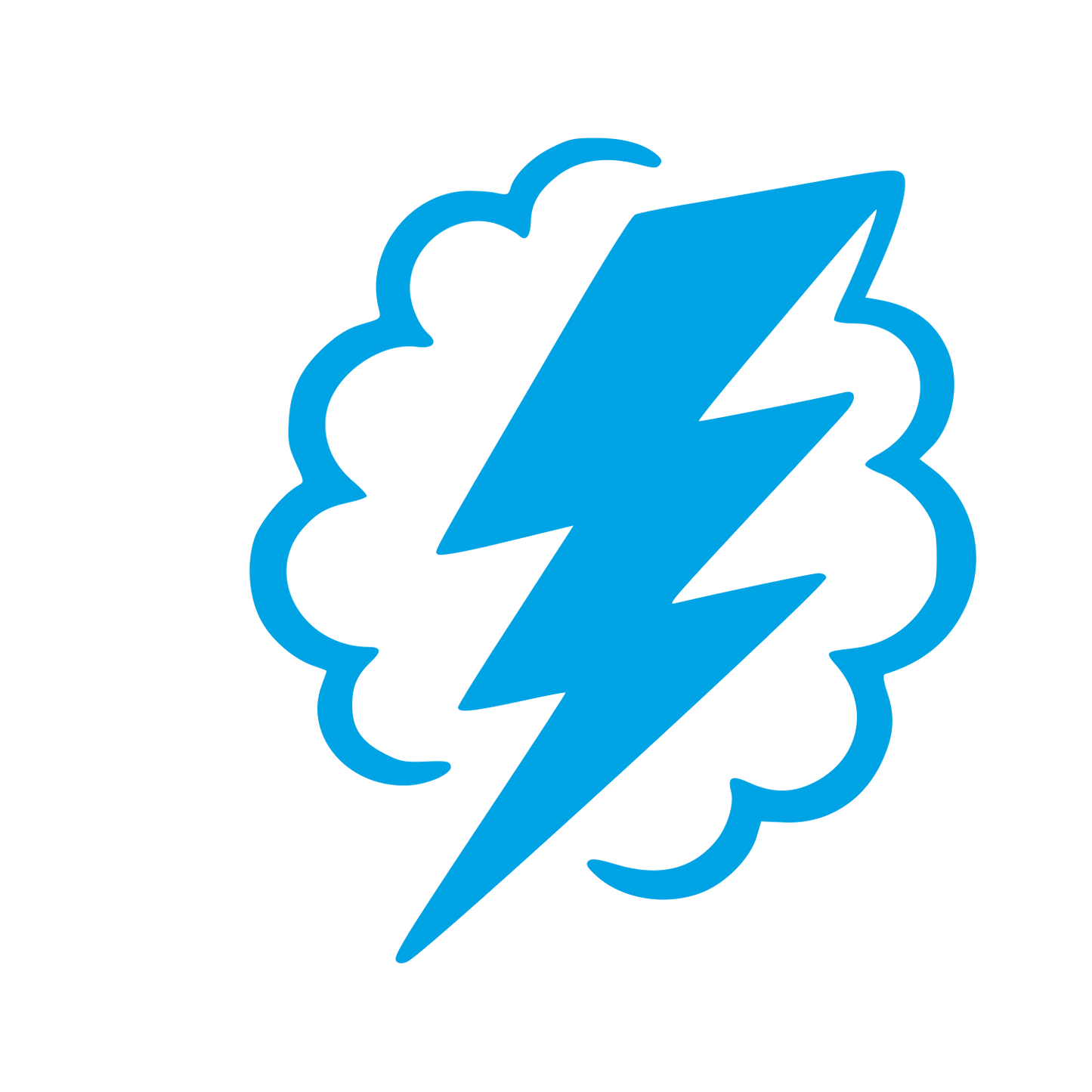 Lightning Bolt Cloud Logo #00a3e4