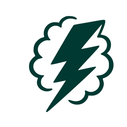 Lightning Bolt Cloud Logo #003932