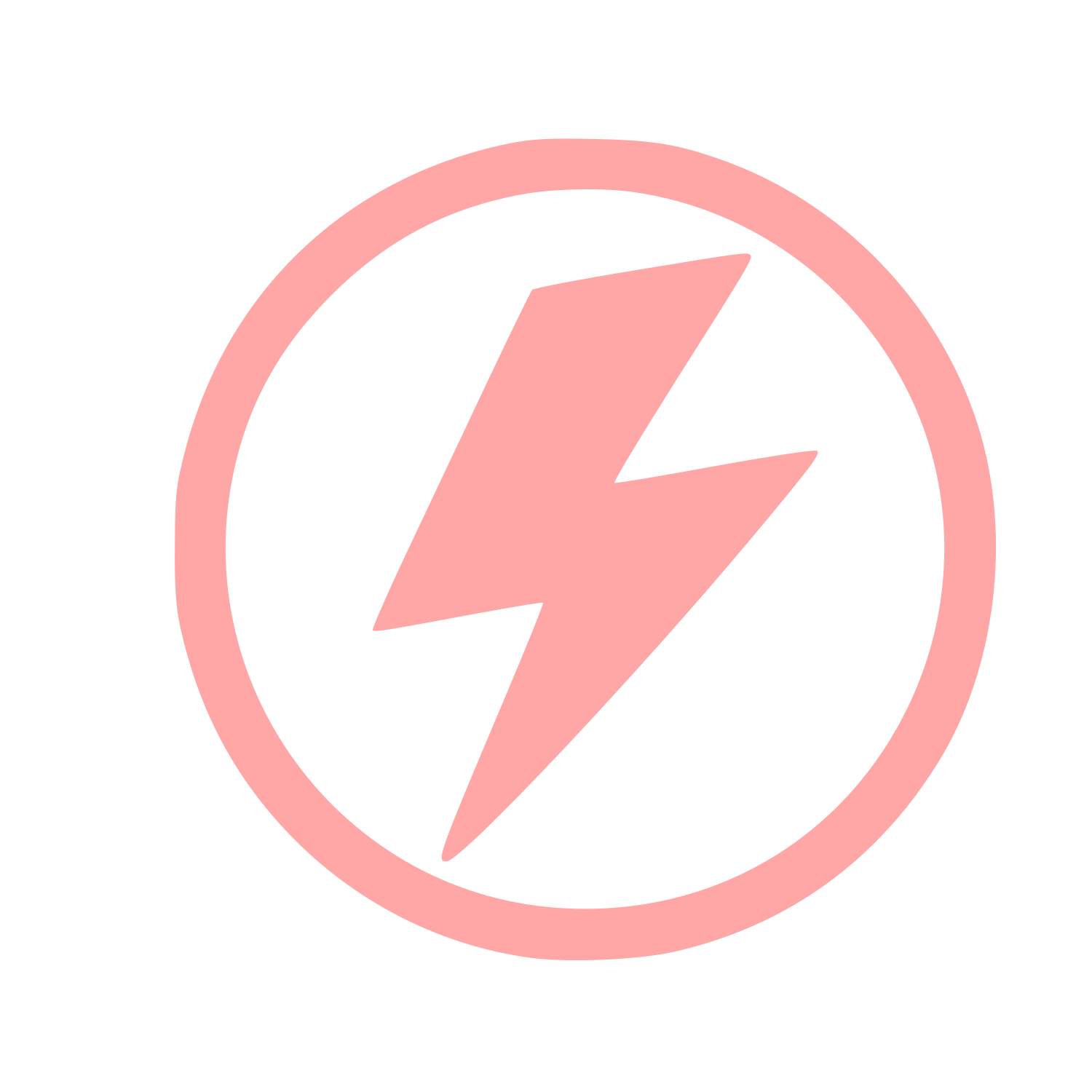 Lightning Bolt Circle Logo #ffa6a6