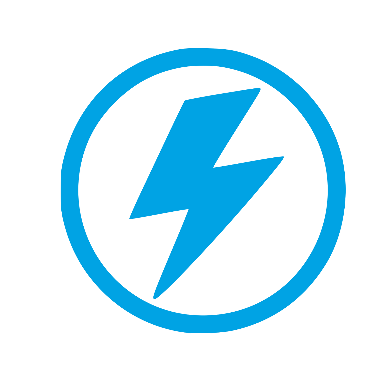 Lightning Bolt Circle Logo #00a3e4