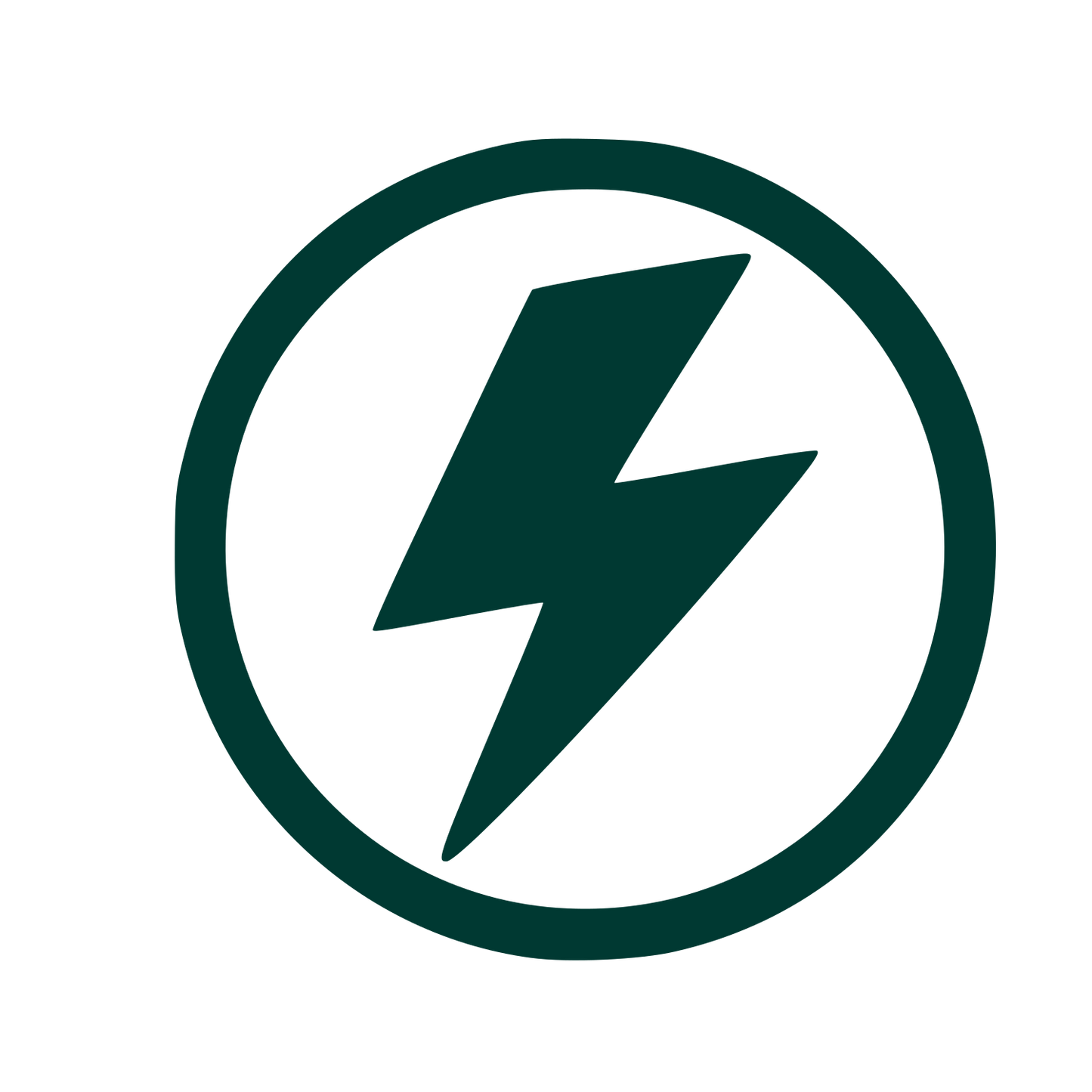 Lightning Bolt Circle Logo #003932