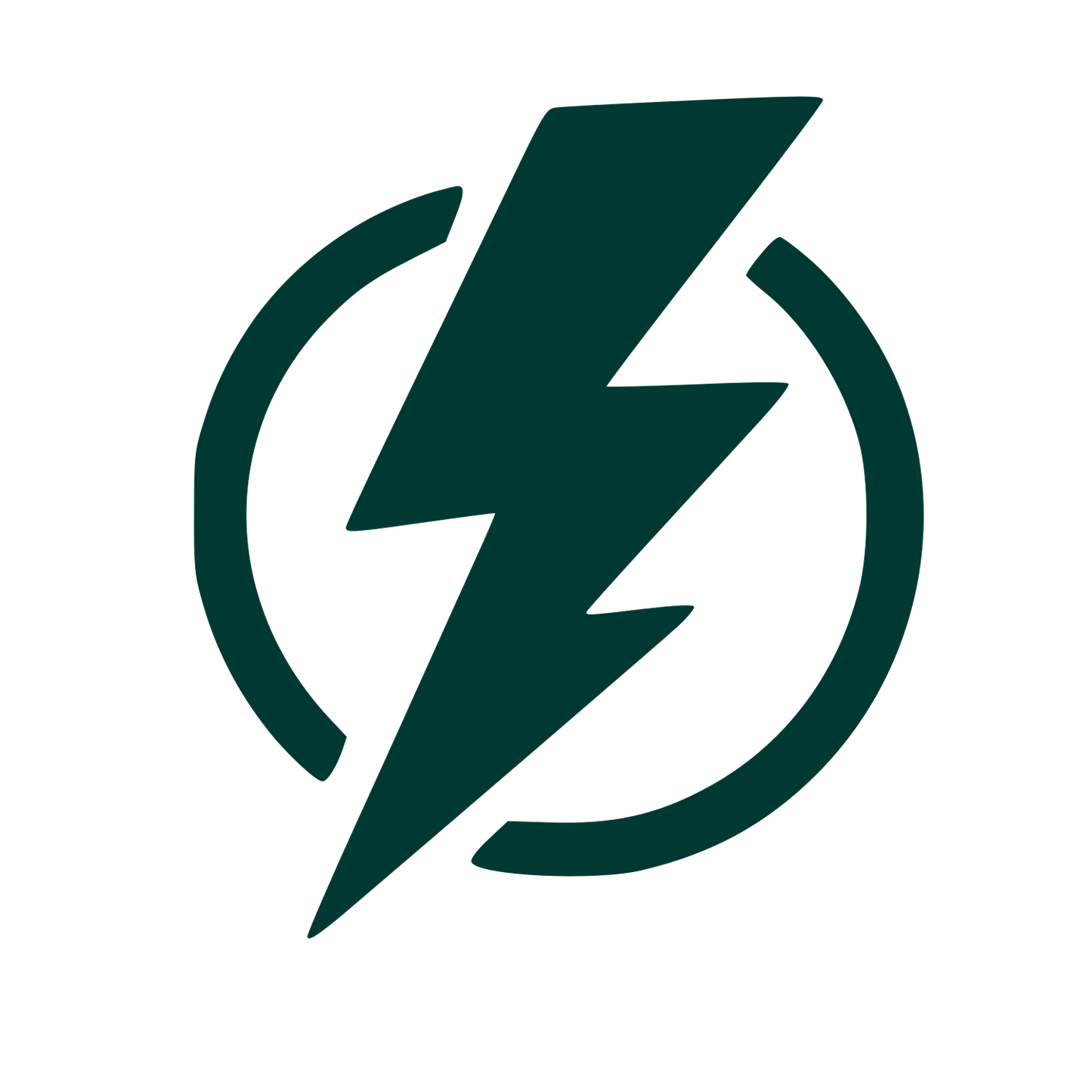Lightning Bolt Circle Logo #003932