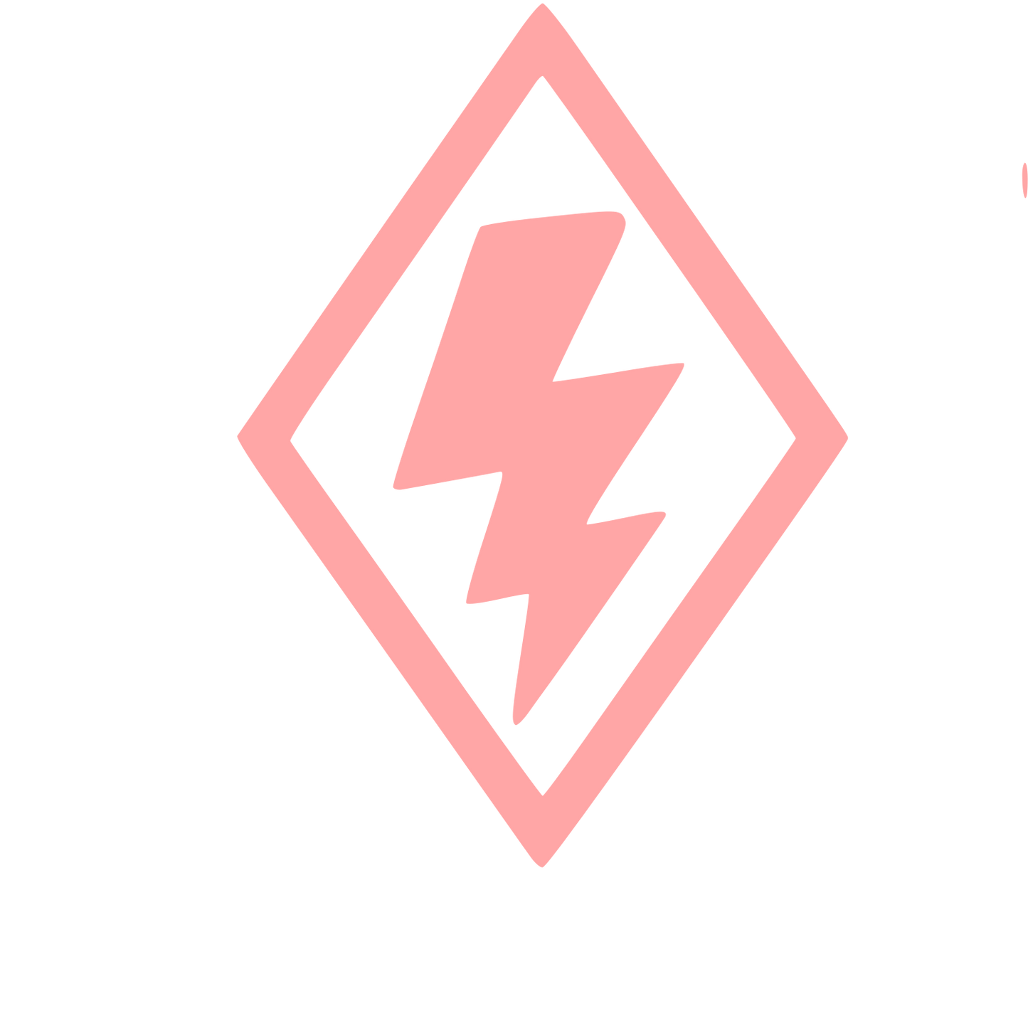 Lightning Bolt Diamond Logo #ffa6a6
