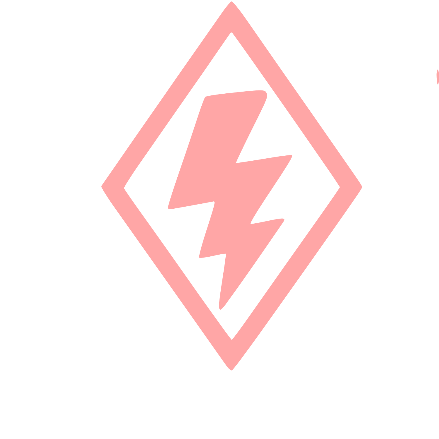 Lightning Bolt Diamond Logo #ffa6a6