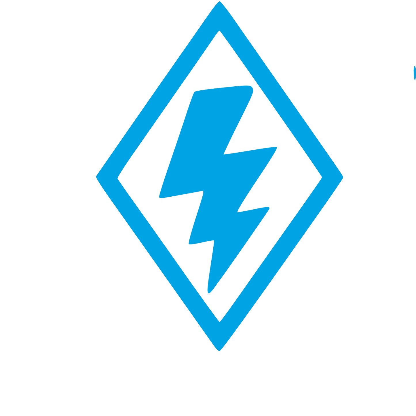 Lightning Bolt Diamond Logo #00a3e4
