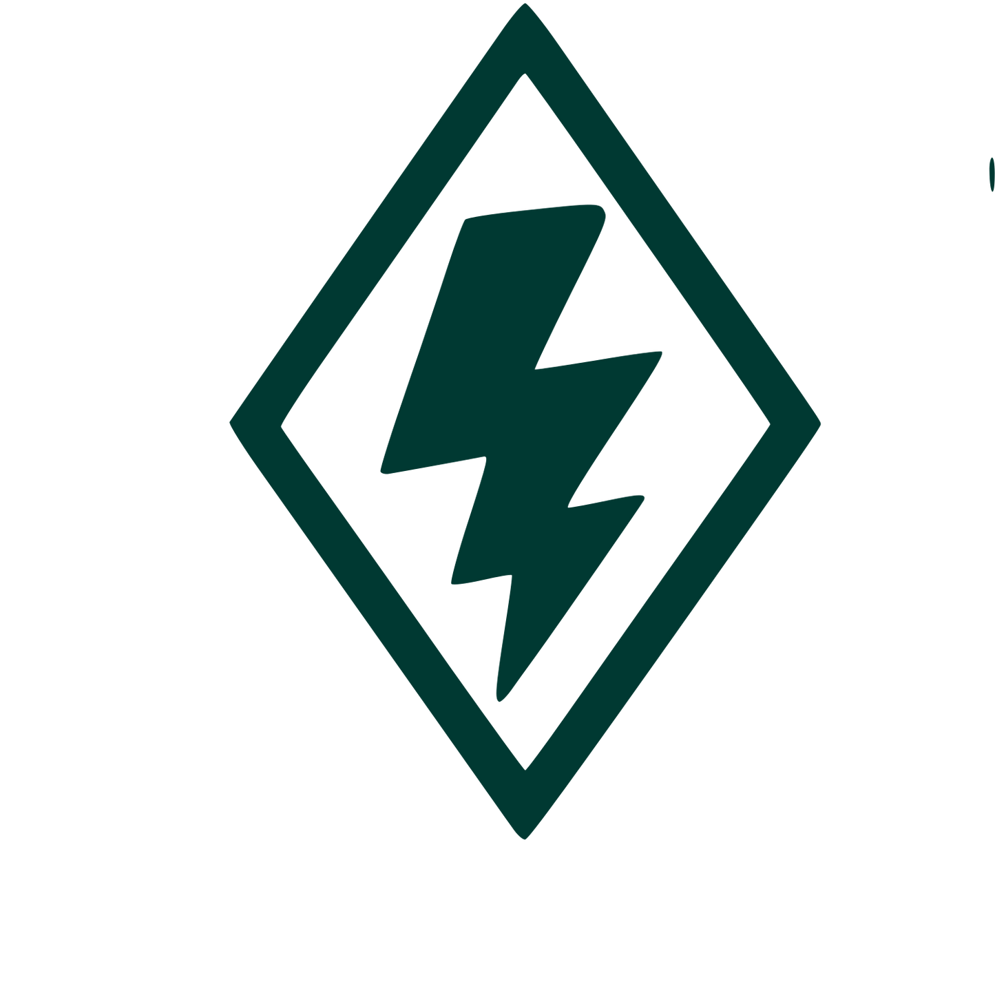 Lightning Bolt Diamond Logo #003932