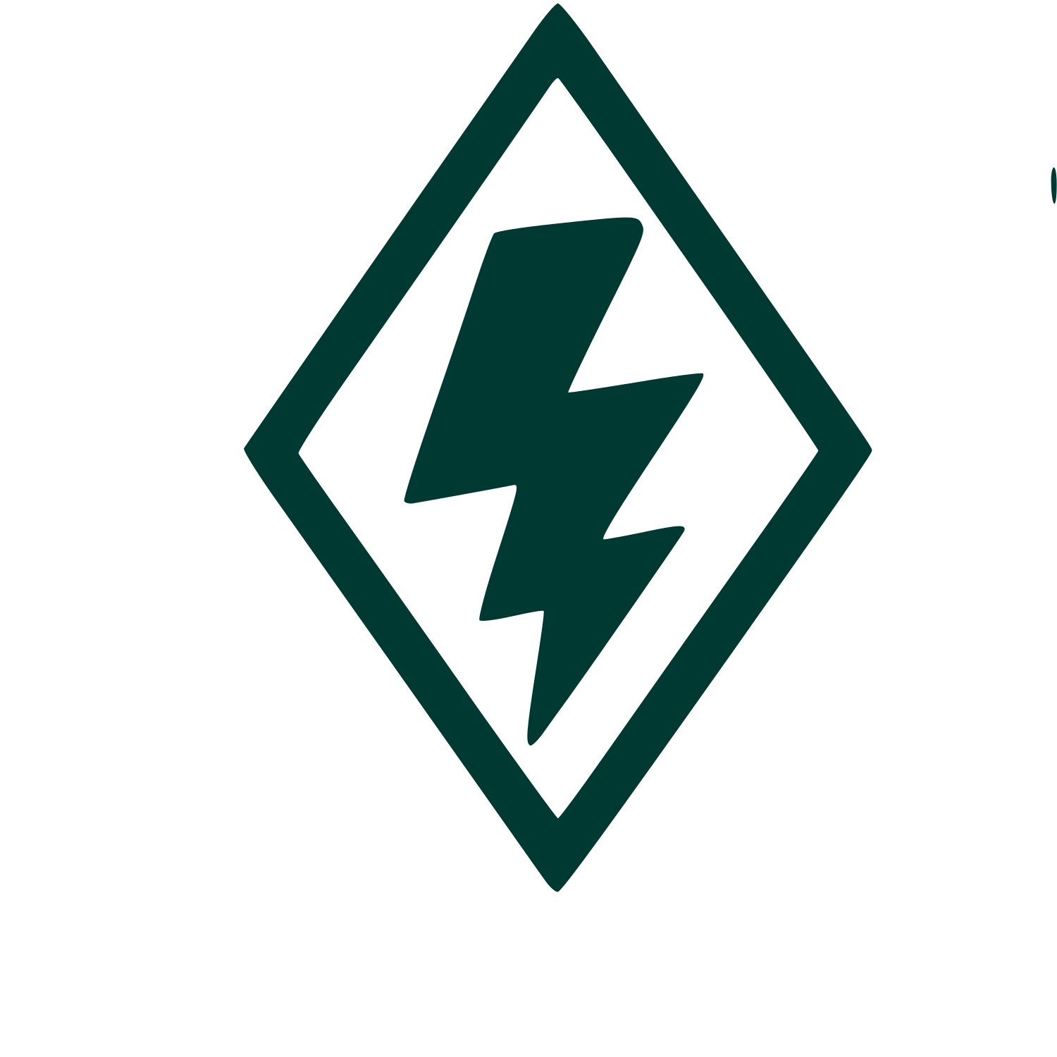 Lightning Bolt Diamond Logo #003932