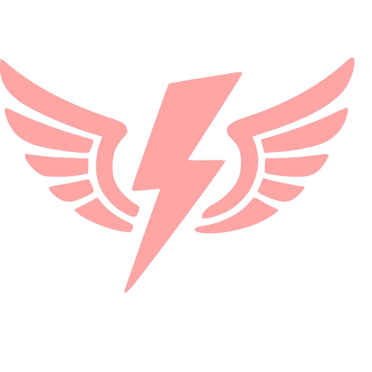 Lightning Bolt Wings Logo #ffa6a6