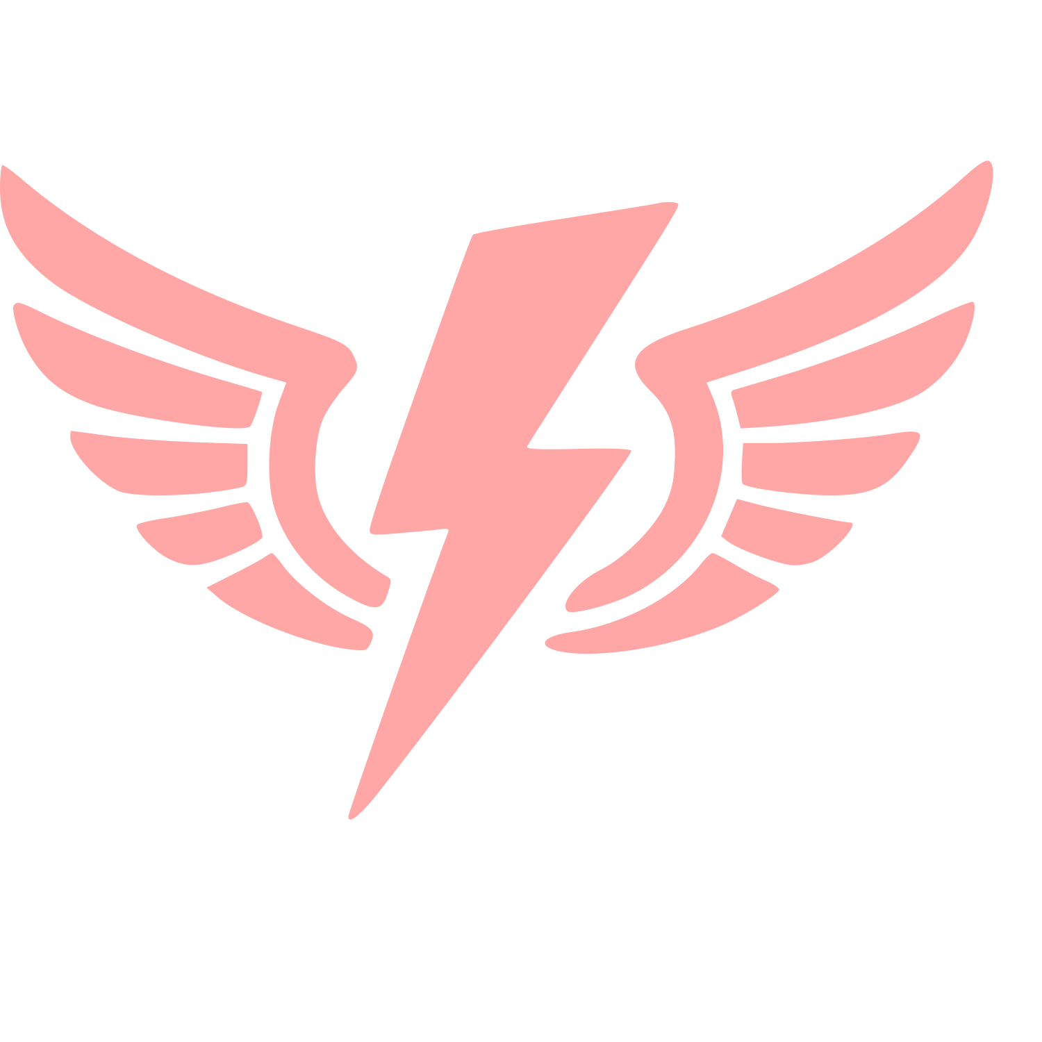 Lightning Bolt Wings Logo #ffa6a6