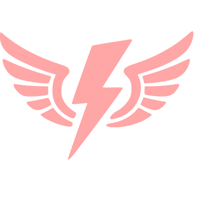 Lightning Bolt Wings Logo #ffa6a6