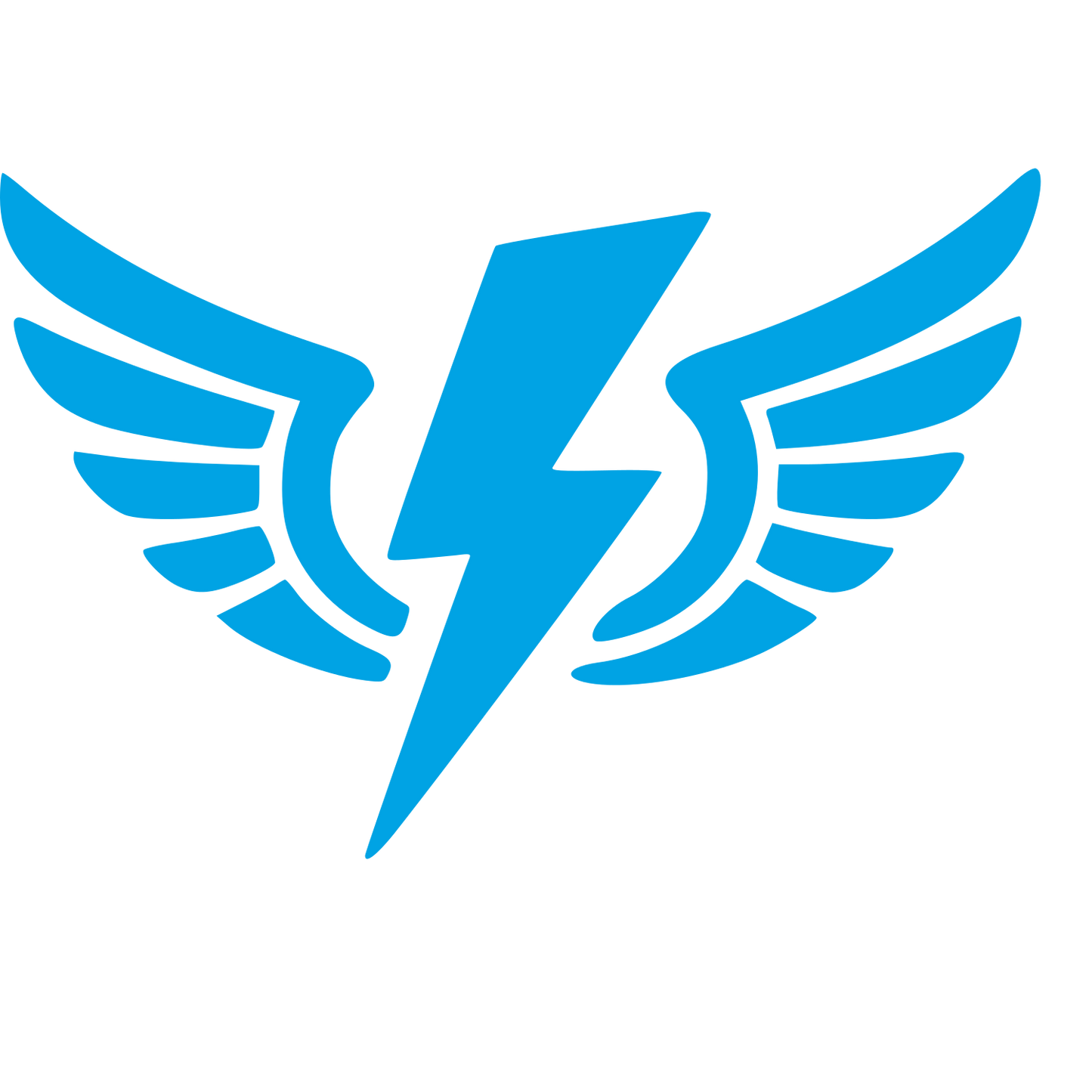 Lightning Bolt Wings Logo #00a3e4