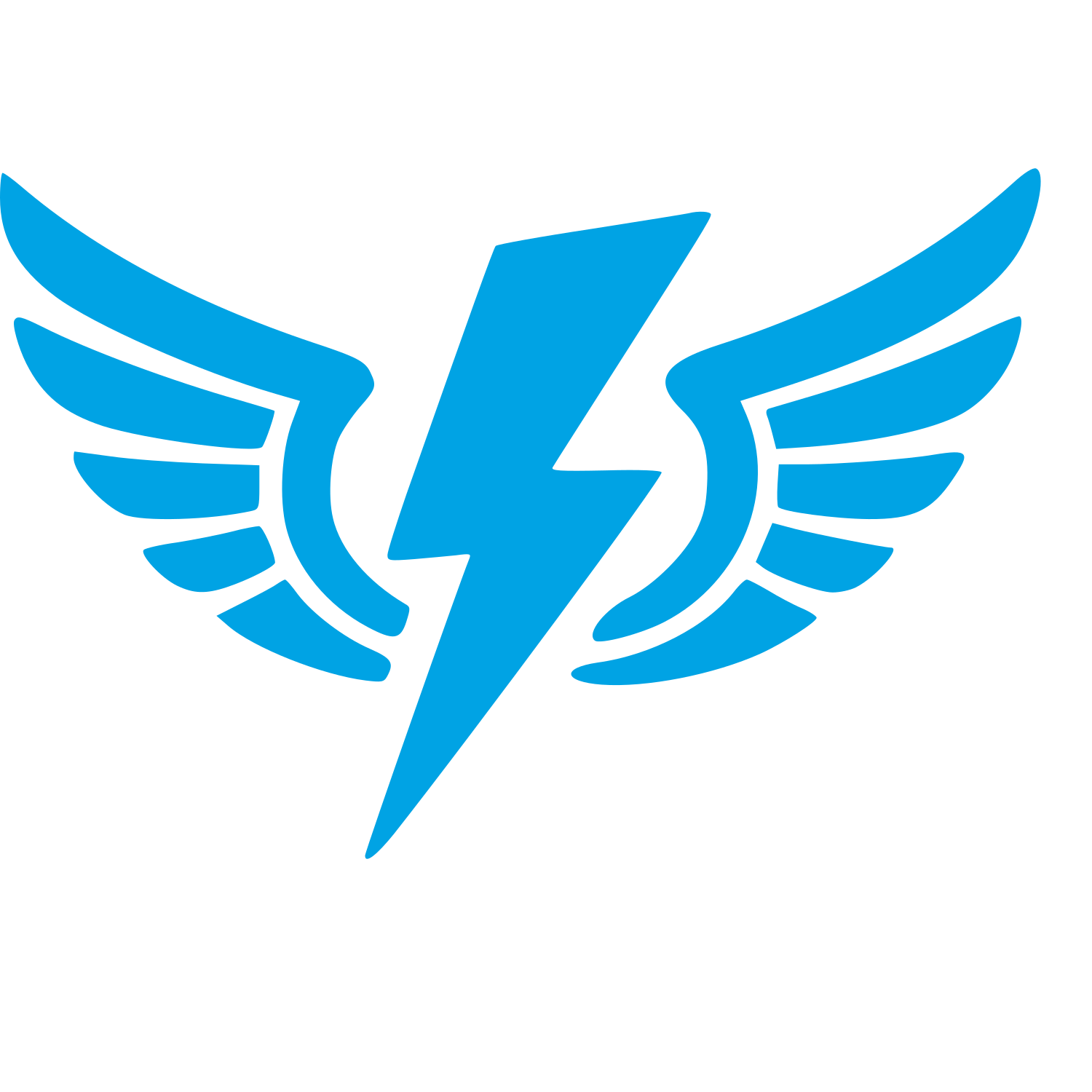 Lightning Bolt Wings Logo #00a3e4