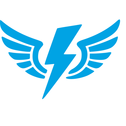 Lightning Bolt Wings Logo #00a3e4